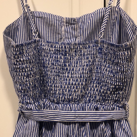 Anthropology Purple Snow dress woman’s medium m blue white pin stripe EUC - Picture 7 of 8